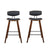 Set of 2 Bremer Bar Stools In PU Leather Black