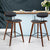 Set of 2 Bremer Bar Stools In PU Leather Black