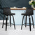 Set of 2 Brentwood Wooden Kitchen Bar Stools In Black
