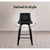 Set of 4 Wooden PU Leather Bar Stool - Black