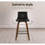 Set of 2 Felipe Kitchen Wooden Bar Stools In Black