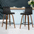 Set of 2 Felipe Kitchen Wooden Bar Stools In Black