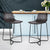 Set of 2 Dawn Kitchen Bar Stools In Metal Walnut