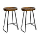 Set of 2 Wooden Backless Kitchen Bar Stools In Black