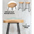 Set of 2 Wooden Backless Bar Stools In Natural
