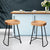Set of 2 Wooden Backless Bar Stools In Natural