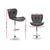 Set of 2 Ruby Kitchen Bar Stools In PU Leather Grey