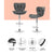 Set of 2 Ruby Kitchen Bar Stools In PU Leather Grey
