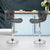 Set of 2 Ruby Kitchen Bar Stools In PU Leather Grey