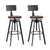 Artiss Set of 2 Rustic Industrial Style Metal Bar Stool - Black and Wood