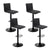 Artiss Set of 4 Faux Linen Bar Stools - Black