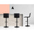 Artiss Set of 4 Faux Linen Bar Stools - Black