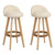 Set of 2 Dalvey PU Leather Bar Stools In Beige