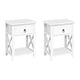 Set of 2 Bedside Tables In White