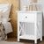 Wooden Bedside Table with Drawer in White