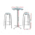 Gardeon Outdoor Bistro Set Bar Table Stools Adjustable Aluminium Cafe 3PC Round