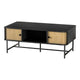 Artiss Coffee Table Sliding Drawer Door Black Boris