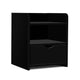 Fara Bedside Table With 1 Drawer And Shelf In Black