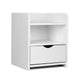 Fara Bedside Table With 1 Drawer And Shelf In White