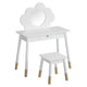 Keezi Kids Flower Mirrored Vanity Dressing Table and Chair Set