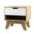 Wooden Bedside Table with White Drawer