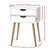 Bodie White Wooden Bedside Table with 2 Drawers