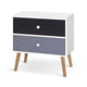 White Bedside Table with 2 Dual-Tone Drawers