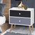 White Bedside Table with 2 Dual-Tone Drawers