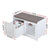 Artiss Fabric Shoe Bench with Drawers - White & Grey