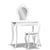 Keezi Kids Vanity Dressing Table Stool Set Mirror Drawer Children Makeup White - Decorly