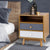 Wooden Bedside Table with 2 Dual-Tone Drawers