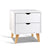 Artiss 2 Drawers Wooden Bedside Table - White - Decorly