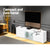 Artiss 130cm High Gloss TV Stand Entertainment Unit Storage Cabinet Tempered Glass Shelf White - Decorly