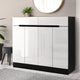 High Gloss Shoe Cabinet with Drawers In Black and White