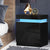 Artiss Bedside Tables Side Table Drawers RGB LED High Gloss Nightstand Black - Decorly