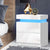 Artiss Bedside Tables Side Table Drawers RGB LED High Gloss Nightstand White - Decorly