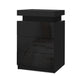 Lume LED Bedside Table With 3 Drawers In High Gloss Black