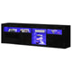 RGB LED High Gloss Entertainment Unit In Black 180cm