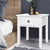 Bedside Tables Drawer Side Table Nightstand White Storage Cabinet White Lamp - Decorly
