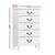 Kubi Chest of Drawers Tallboy In White