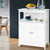 Buffet Sideboard Cabinet Kitchen Bathroom Storage Cupboard Hallway White Shelf - Decorly