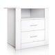 Anti-Scratch Bedside Table With 2 Drawers In White