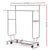 6FT Garment Rack Double Rail Commercial Clothes Rolling Collapsible Hanger Stand - Decorly