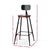 Set of 2 Alex Vintage Bar Stools In Pine Wood With Metal Frame