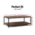 Artiss Coffee Table Wooden Rustic Vintage Storage Shelf Metal Frame Black - Decorly