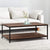 Artiss Coffee Table Wooden Rustic Vintage Storage Shelf Metal Frame Black - Decorly