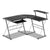 Artiss Corner Metal Pull Out Table Desk - Black - Decorly