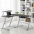 Artiss Corner Metal Pull Out Table Desk - Black - Decorly