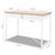 Artiss Metal Desk with Drawer - White with Wooden Top - Decorly