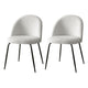 Set of 2 Boucle Dining Chairs in White